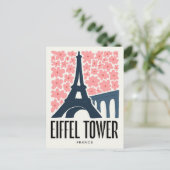 エッフェルタワーパリフランス抽象芸術旅行フローラ ポストカード (スタンド正面)