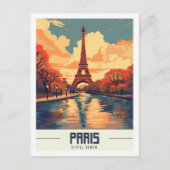 エッフェルタワーパリフランス有名トラベルプレイス ポストカード (正面)