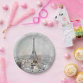 エッフェルタワーパリフランス紙プレートシックトラベル ペーパープレート (パーティー)