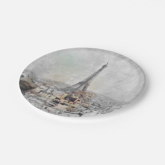 エッフェルタワーパリフランス紙プレートシックトラベル ペーパープレート (アングル)