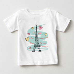エッフェルタワーパリフランス ベビーTシャツ