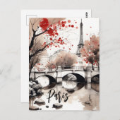 エッフェルタワーパリフランス ポストカード (正面/裏面)