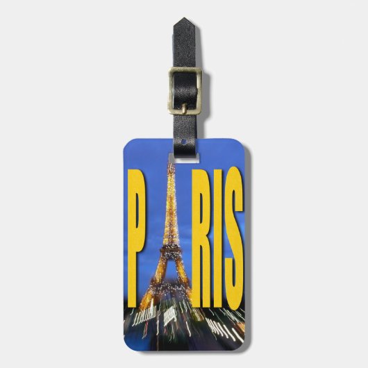 エッフェルタワーパリフランス ラゲッジタグ (正面縦)