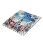 エッフェルタワーパリフローラウォーターカラー | タイル (側面)