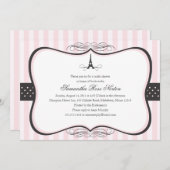 エッフェルタワーパリブライダルシャワー 招待状 (正面/裏面)