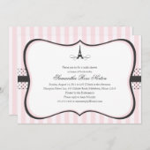 エッフェルタワーパリブライダルシャワー 招待状 (正面/裏面)