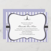 エッフェルタワーパリブライダルシャワー 招待状 (正面/裏面)