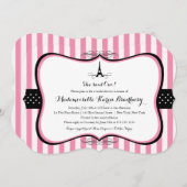 エッフェルタワーパリブライダルシャワー 招待状 (正面/裏面)