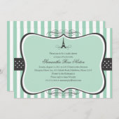 エッフェルタワーパリブライダルシャワー 招待状 (正面/裏面)