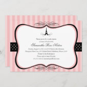 エッフェルタワーパリブライダルシャワー 招待状 (正面/裏面)