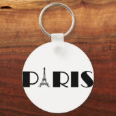 エッフェルタワーパリブラック&ホワイト キーホルダー (正面)