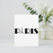 エッフェルタワーパリブラック&ホワイト ポストカード (スタンド正面)