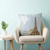 エッフェルタワーパリブルーアンドチョコレート装飾用クッション クッション (椅子)