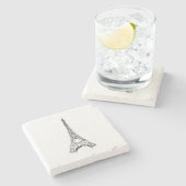 エッフェルタワーパリマーブルストーンコースター ストーンコースター (横)