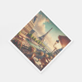 エッフェルタワーパリヴィンテージ油彩画 スタンダードランチョンナプキン (角)