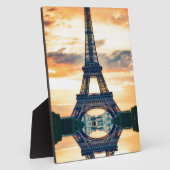 エッフェルタワーパリ夕べヨーロッパトラベル フォトプラーク (側面)