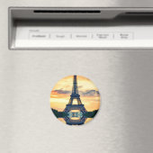 エッフェルタワーパリ夕べヨーロッパトラベル マグネット (インサイチュ (食洗機))