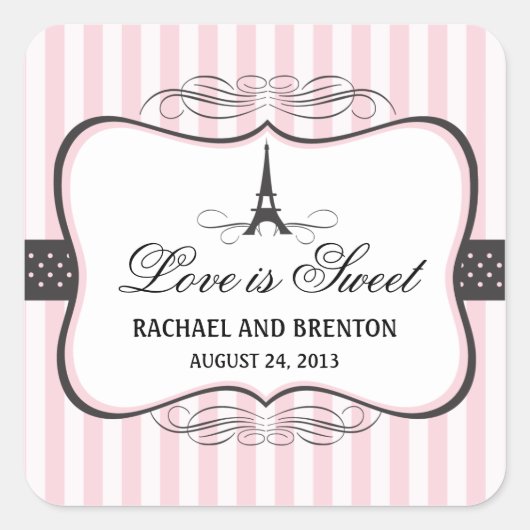 エッフェルタワーパリ結婚ーズ スクエアシール (正面)