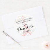 エッフェルタワーパリ結婚ーズ ラウンドシール (封筒)