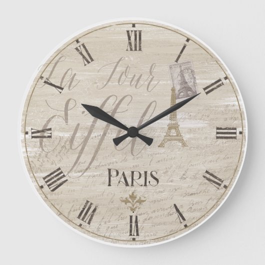 エッフェルタワーパリ装飾時計 ラージ壁時計 (正面)