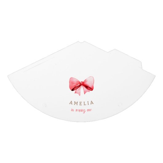 エッフェルタワーパリ誕生日ピンクボウ パーティーハット (正面)