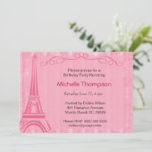 エッフェルタワーパリ誕生日招待状 招待状 (スタンド正面)
