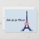 エッフェルタワーパリ誕生日 招待状 (正面)