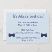 エッフェルタワーパリ誕生日 招待状 (裏面)