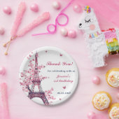 エッフェルタワーパリ1st誕生日パーティー ペーパープレート (パーティー)