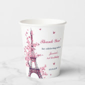 エッフェルタワーパリ1st誕生日紙カップ 紙コップ (裏面)