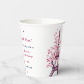 エッフェルタワーパリ1st誕生日紙カップ 紙コップ (左)