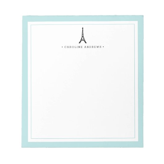 エッフェルタワーパーソナライズされたメモ |海 ノートパッド (正面)