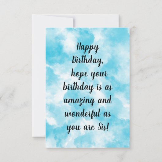 エッフェルタワーピンクハッピーバースデーシスター サンキューカード (裏面)