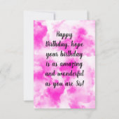 エッフェルタワーピンクハッピーバースデーポストカード サンキューカード (裏面)