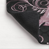 エッフェルタワーピンクフローラ旋回 マウスパッド (コーナー)