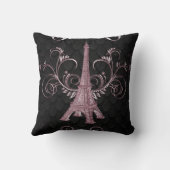 エッフェルタワーピンクフローラ渦巻き枕 クッション (裏面)