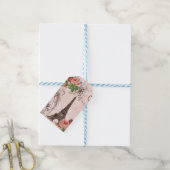 エッフェルタワーピンクレッドローズフランスの脚本 ギフトタグ (より糸付き)