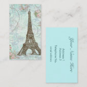 エッフェルタワーピンクローズ&スクロールズ 名刺 (正面/裏面)
