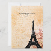 エッフェルタワーピーチ結婚式招待状 招待状 (裏面)