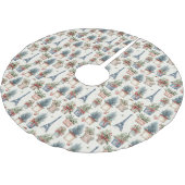 エッフェルタワーフランスのトピアリスパリスクリスマス ブラッシュドポリエステルツリースカート (アングル)