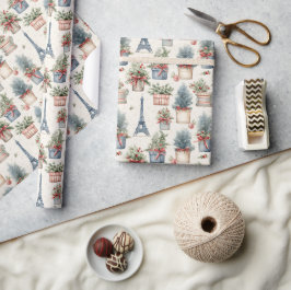 エッフェルタワーフランスのトピアリスパリスクリスマス ラッピングペーパー