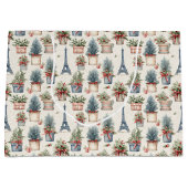 エッフェルタワーフランスのトピアリスパリスクリスマス ラージペーパーバッグ (正面)