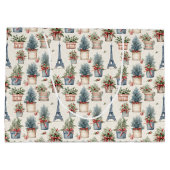 エッフェルタワーフランスのトピアリスパリスクリスマス ラージペーパーバッグ (裏面)