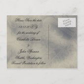 エッフェルタワーフランスのパリの結婚式の日付を保存 案内ポストカード (裏面)