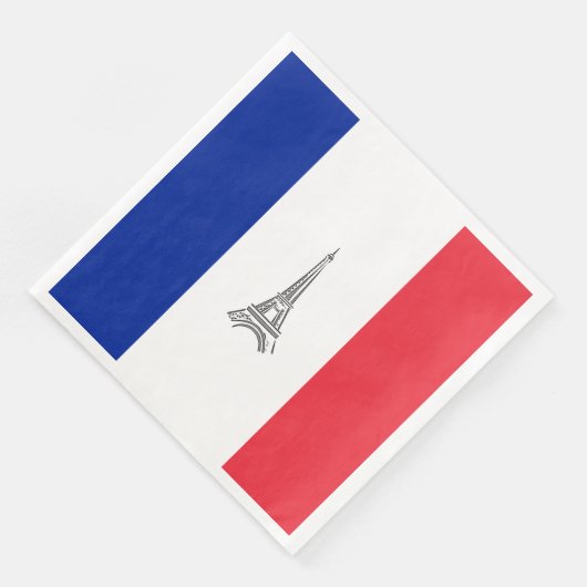 エッフェルタワーフランスのフラッグをテーマにしたパーティー紙ナプキン (コーナー)