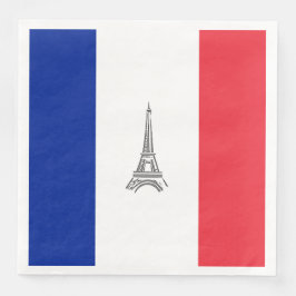 エッフェルタワーフランスのフラッグをテーマにしたパーティー紙ナプキン