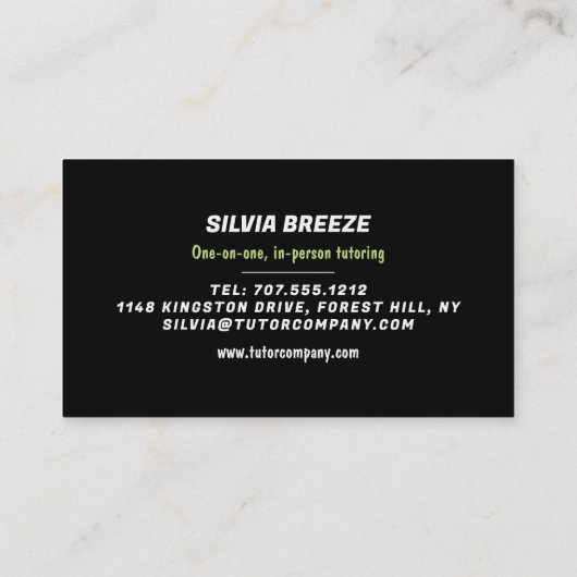 エッフェルタワーフランスのランゲージチューター先生 名刺 (裏面)