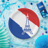 エッフェルタワーフランスの国旗の色 ペーパープレート (パーティー)