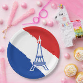 エッフェルタワーフランスの国旗の色 ペーパープレート (パーティー)