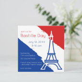 エッフェルタワーフランスの国旗の色 招待状 (スタンド正面)
